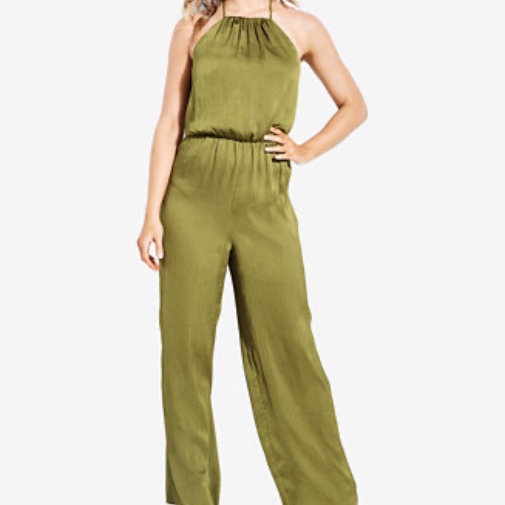 Guess Sage Green Halter Jumpsuit